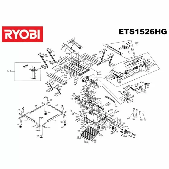 Ryobi AFS01 Spare Parts List Type: 5132001902